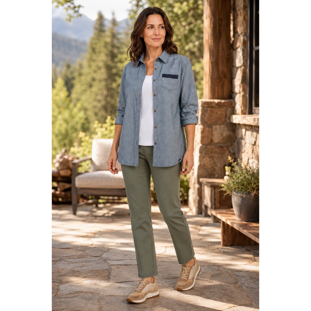 The North Face Womens Blue Cotton Button Down Shirt Gorpcore Minimalist Medium